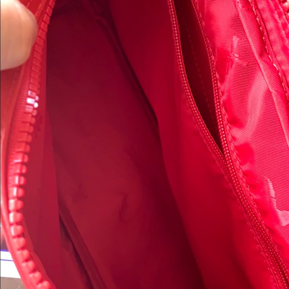 New Longchamp Red Nylon Messenger Crossbody Bag - Picture 3 of 8